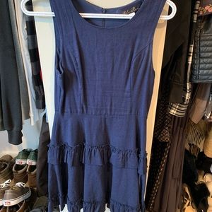 Navy blue mini with ruffles